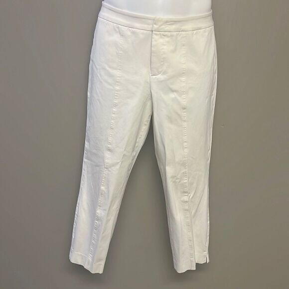 NYDJ Cream Ankle Pants with Front and Back Pleating - Picture 1 of 14